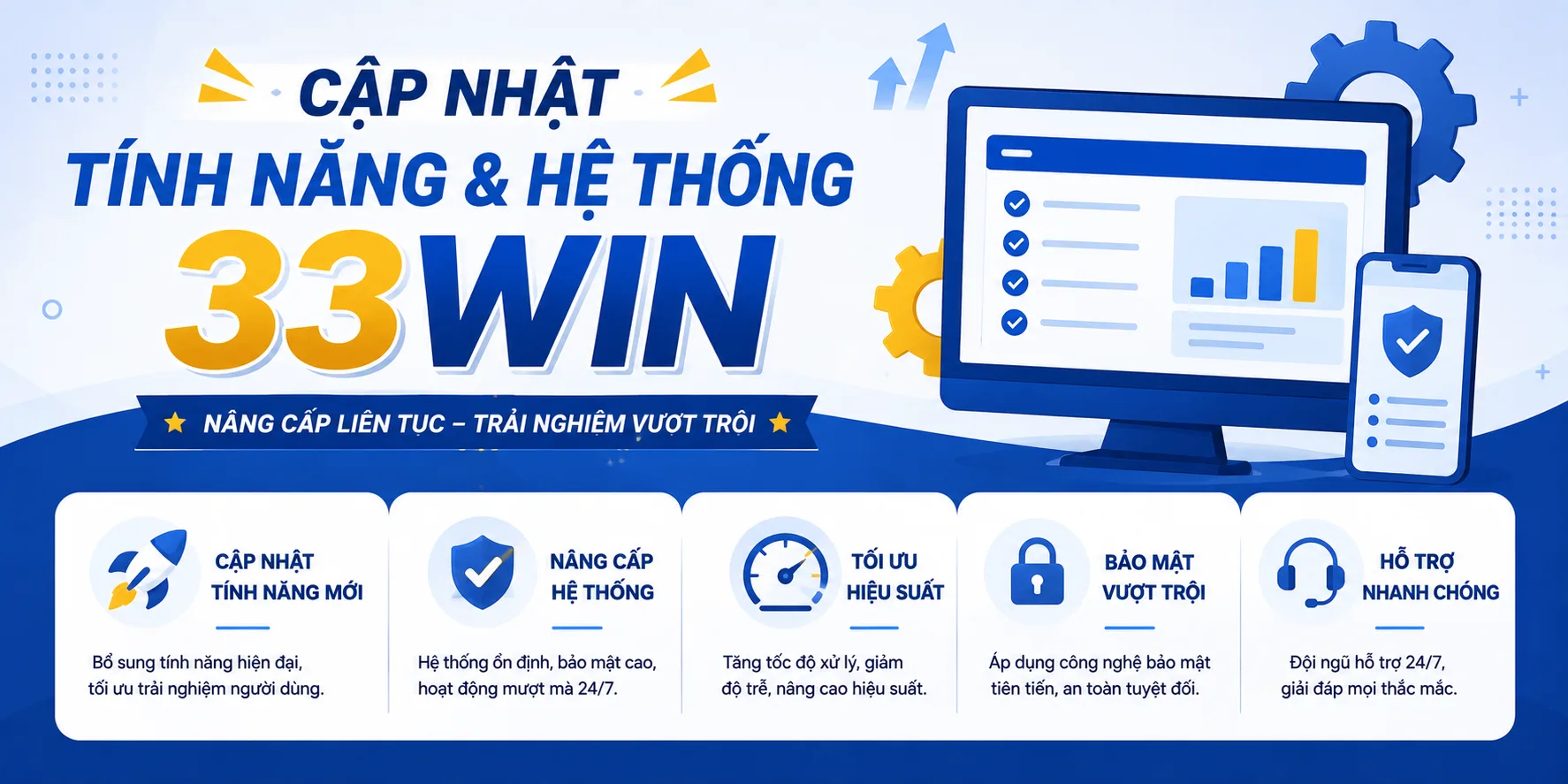Tin tức 33WIN cập nhật tính năng mới