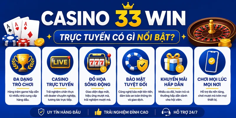 Ưu điểm nổi bật casino 33WIN