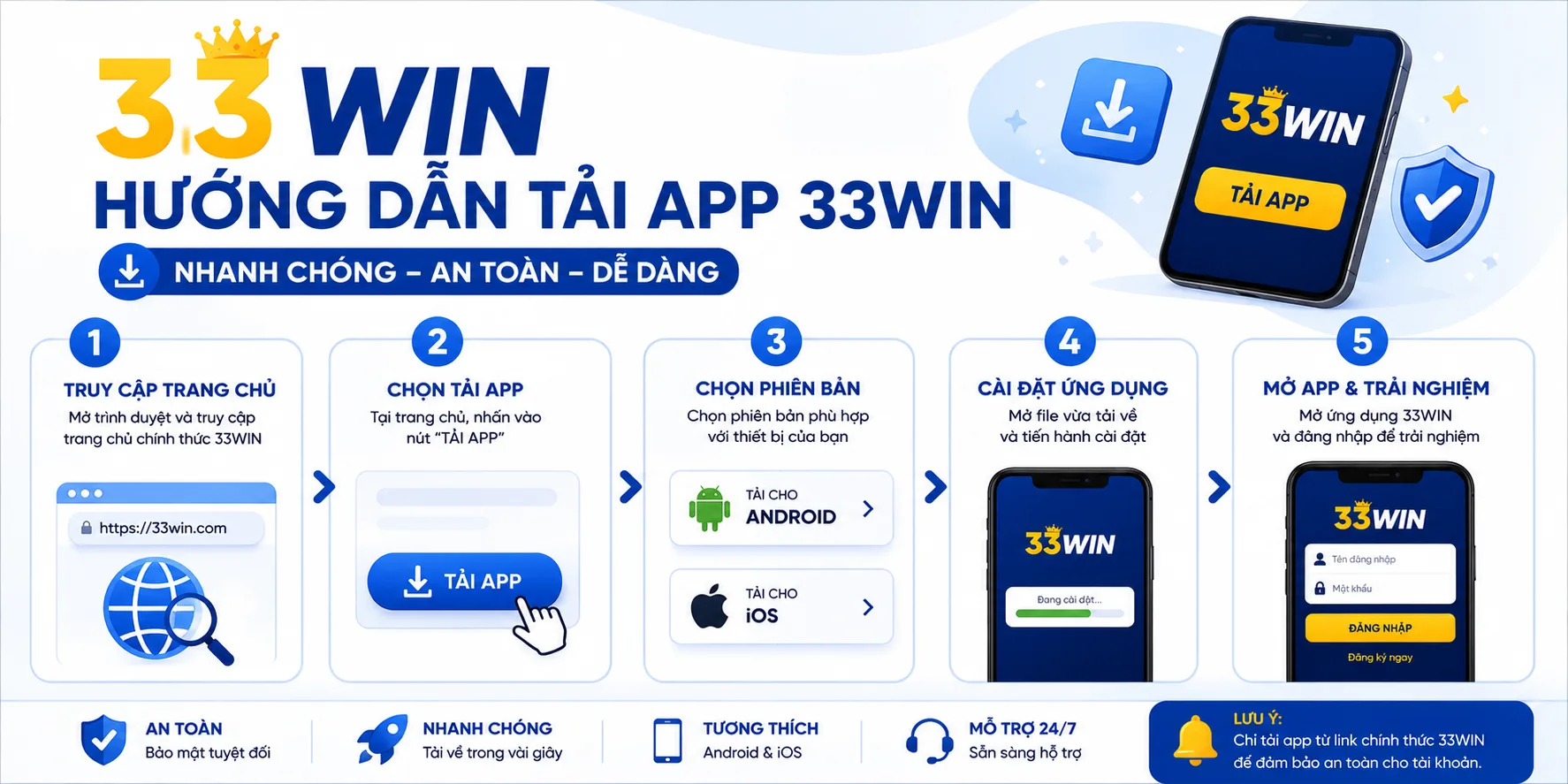 Hướng dẫn tải app 33WIN