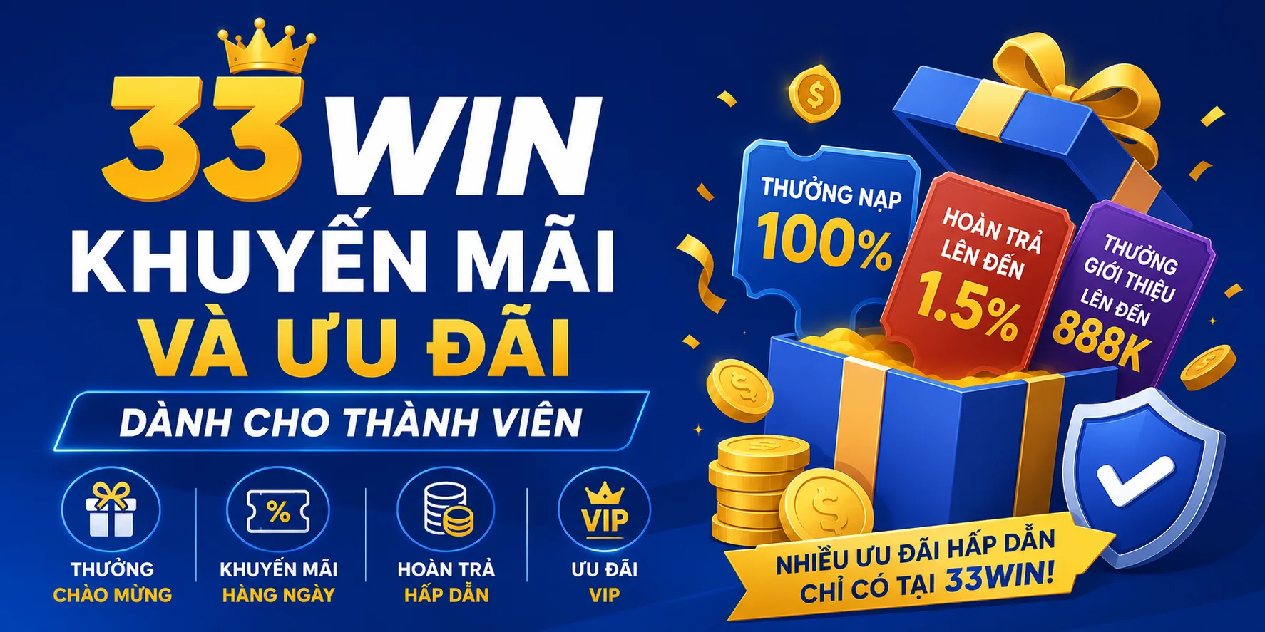 Những khuyến mãi tại nhà cái 33WIN