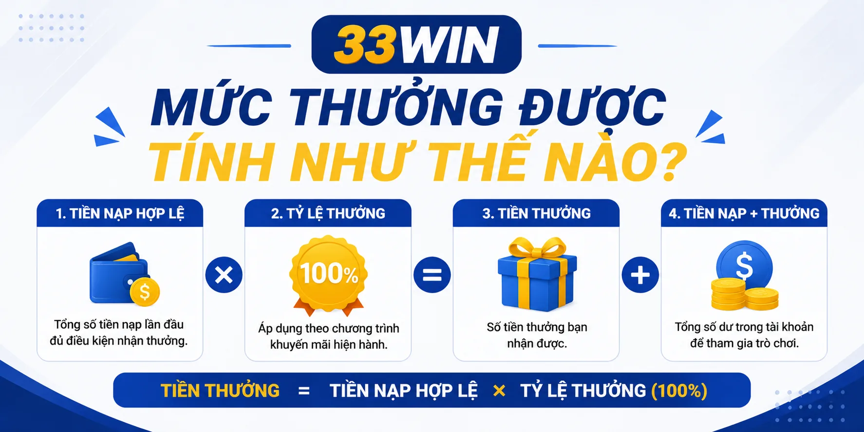 Cách tính thưởng 100%