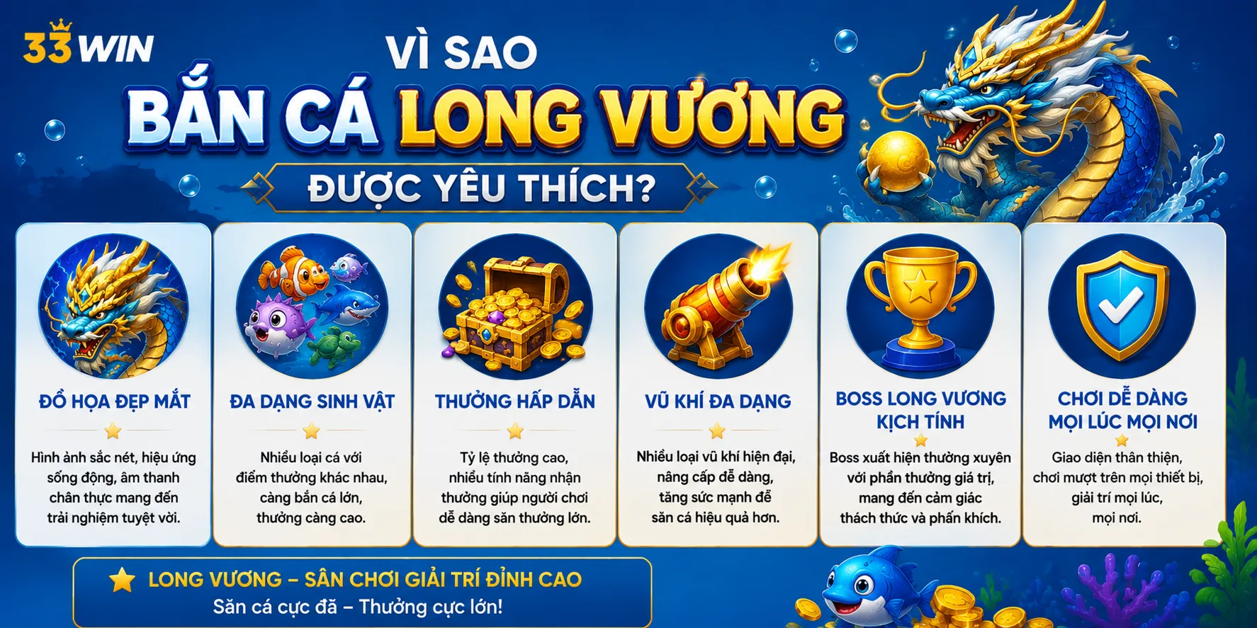 Lý do bắn cá Long Vương được yêu thích