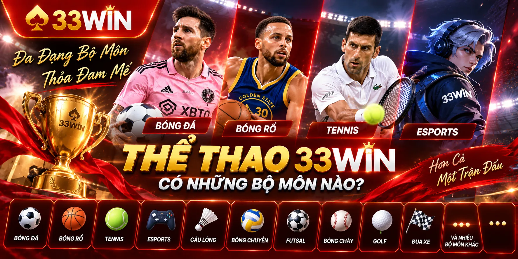 Các bộ môn cá cược thể thao 33WIN